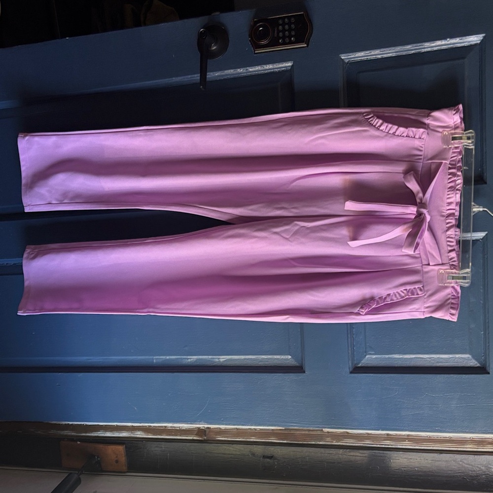Lavender Tie-Waist Pull-On Pants